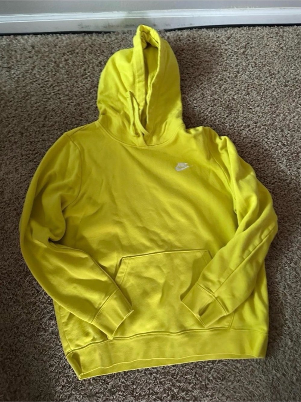 Nike Men's Bright Yellow Hoodie Pullover